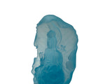 6.5" Light Blue Frosted Crystal Glass Bodhisattva Guanyin Figure GB885S