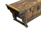 39" Distressed Vintage Chinese Carving Point Edge Chest Table Stand GB104S