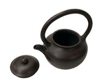 Chinese Handmade Dark Brown Zisha Clay Arch Handle Display Teapot Art GB778S
