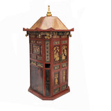 Chinese Vintage Red Gold Carving Wedding Cart Bridal Sedan Chair Display cs7775S