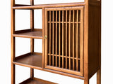 Chinese Elm Wood Brown Open Display Bookcase Cabinet cs4546S