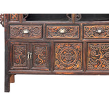 Chinese Vintage Relief Carving Long Shrine Altar Table Cabinet cs7670S