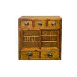 Natural Wood Zen Japanese 2 Sides Access Tansu Chest Cabinet cs7672S