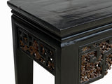 Chinese Vintage Black Golden Carving Long Altar Console Table cs7749S