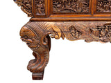 Chinese Vintage Opera Scenery Lion Heads Carving Long Altar Console Table cs7795S