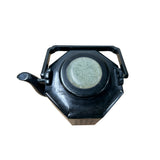 Vintage Chinese Black Inkstone Octagonal Teapot Shape Display Art JK274S