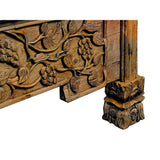 Chinese Vintage Dimensional Relief Floral Carving Wood Wall Art ws3400S