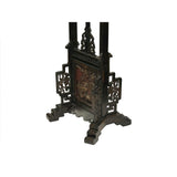 Vintage Chinese Brown Wood Floor Lamp Flower Vase Carving Base ws3765S