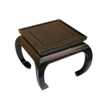 Oriental Chinese Brown Curve Leg Square Side Table Display Stand ws3815S