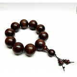 Chinese Dark Brown Rosewood Beads Hand Rosary Praying Bracelet ws4696S