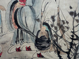 Oriental 3 Scholars Ink Brush Color Scroll Painting Wall Art ws4782S