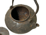 Vintage Rustic Mixed Iron Relief Cranes Motif Teapot Shape Display Art ws4958S