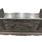 Oriental Dragon Relief Motif Solid Dense Tan Wood Luohan Daybed ws4970S