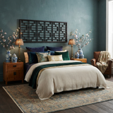 Dark Brown Rustic 100" Geometric Rectangular Wood Panel Screen ws5009S