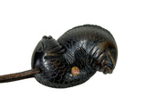 Vintage Red Lacquer Inro Koi Fishes Netsuke Wood Stack Case Deco ws5012S