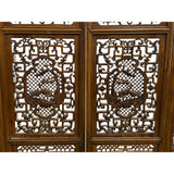 Chinese Cow Ox Cranes Motifs Wood Wall Panel Window Screen ws5024S