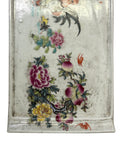 Vintage Finish Rooster Flower Graphic Rectangular Porcelain Plate Art ws5042S