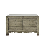 Distressed Light Gray Olive 6 Drawers Credenza Storage Sideboard Cabinet ws4456S