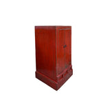 Distressed Orange Red Color Slim End Table Nightstand Cabinet ws4415S