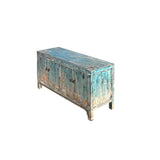Distressed Aqua Turquoise Blue Small Low TV Stand Console Cabinet ws4409S