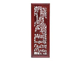 Set 4 Chinese Reddish Brown Wood Flower Birds Carving Wall Panels GB045S