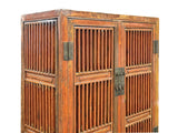 Vintage Brown Oriental Open Bars Doors Display Curio Cabinet Bookcase GB259S