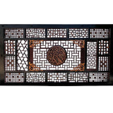 Vintage Chinese Brown Golden Carving Fujian Graphic Canopy Bed cs7618S