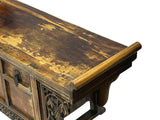 39" Distressed Vintage Chinese Carving Point Edge Chest Table Stand GB104S