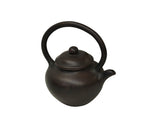 Chinese Handmade Dark Brown Zisha Clay Arch Handle Display Teapot Art GB778S