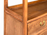 Chinese Elm Wood Brown Open Display Bookcase Cabinet cs4546S