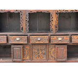 Chinese Vintage Relief Carving Long Shrine Altar Table Cabinet cs7670S