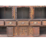 Chinese Vintage Relief Carving Long Shrine Altar Table Cabinet cs7670S