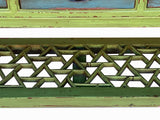 Distressed Lime Green 6 Blue Drawers Open Pedestal Sideboard Console Cabinet cs7823S