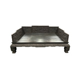 Oriental Dragon Relief Motif Solid Dense Tan Wood Luohan Daybed ws4970S