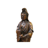 Quality made Heavy Bronze Standing Guan YIn - Bodhisattva Statue With Vitarka Mudra And Holly Vase cs2785S