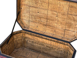 Vintage Distressed Brick Red Veneer Dragons Oriental Trunk Table ws3555S