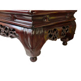 17" Reddish Brown Wood Rectangular Dragon Crawl Legs Display Stand Riser ws4198S