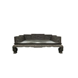 Oriental Dragon Relief Motif Solid Dense Tan Wood Luohan Daybed ws4970S
