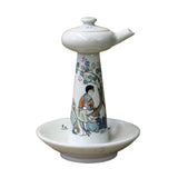 Chinese Ancient Style Porcelain Lady Side Scene Garden Play Drawing Oil Lamp n363S