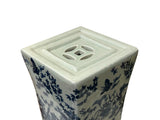 Chinese Blue White Porcelain Flowers Pillow Shape Display Art GB665S