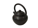 Chinese Handmade Dark Brown Zisha Clay Arch Handle Display Teapot Art GB778S