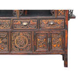 Chinese Vintage Relief Carving Long Shrine Altar Table Cabinet cs7670S