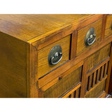 Natural Wood Zen Japanese 2 Sides Access Tansu Chest Cabinet cs7672S