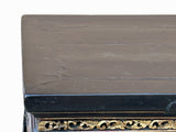 Set Chinese Vintage Black Golden Carving Motif Tall Altar Square Table cs7784BS