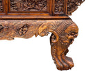 Chinese Vintage Opera Scenery Lion Heads Carving Long Altar Console Table cs7795S