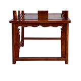 Pair Chinese Natural Wood Copper Brown Stain Yoke-Back Armchairs cs7833S