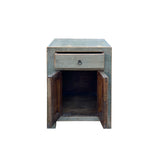 Distressed Marks Light Gray Drawer End Table Nightstand ws4487S