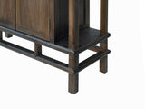 Chinese Handcrafted Brown Stain Altar Point Edge Narrow Slim Side Table Cabinet cs7789S