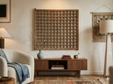 oriental rustic raw wood lattice wall hanging panel
