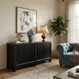 solid wood black sideboard cabinet